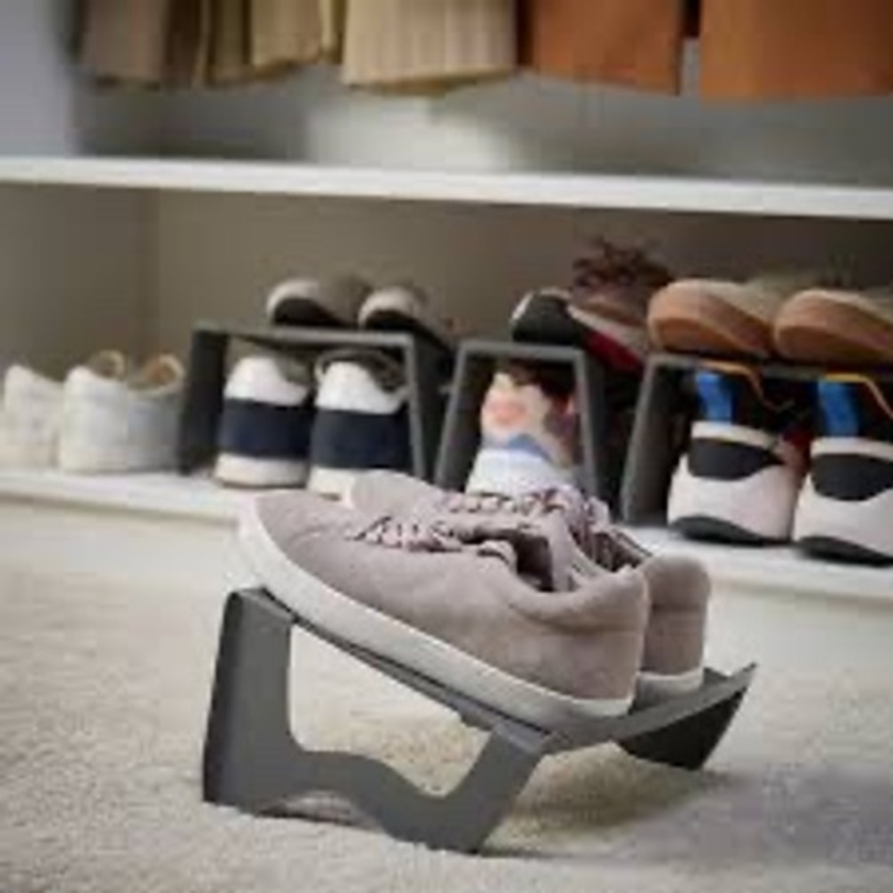 IKEA Murvel Shoe Organizer Gray Excellent Stackable Space Saving 6 stack Pack